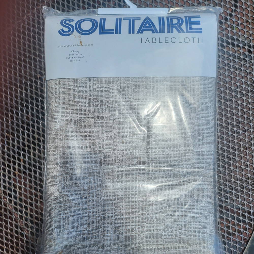 Solitaire Silver Vinyl Tablecloth